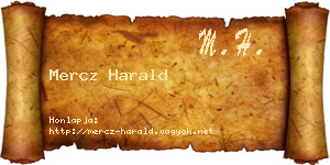 Mercz Harald névjegykártya